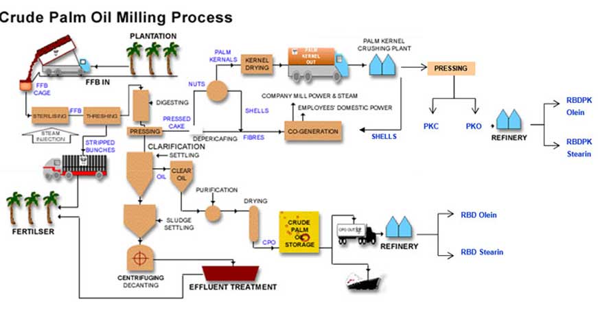Planta de procesamiento de aceite de palma flow chart